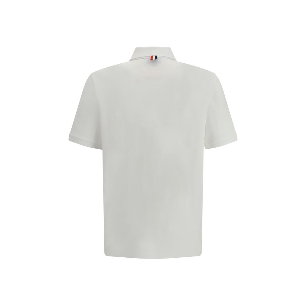 Polo Shirt en Coton Blanc Thom Browne
