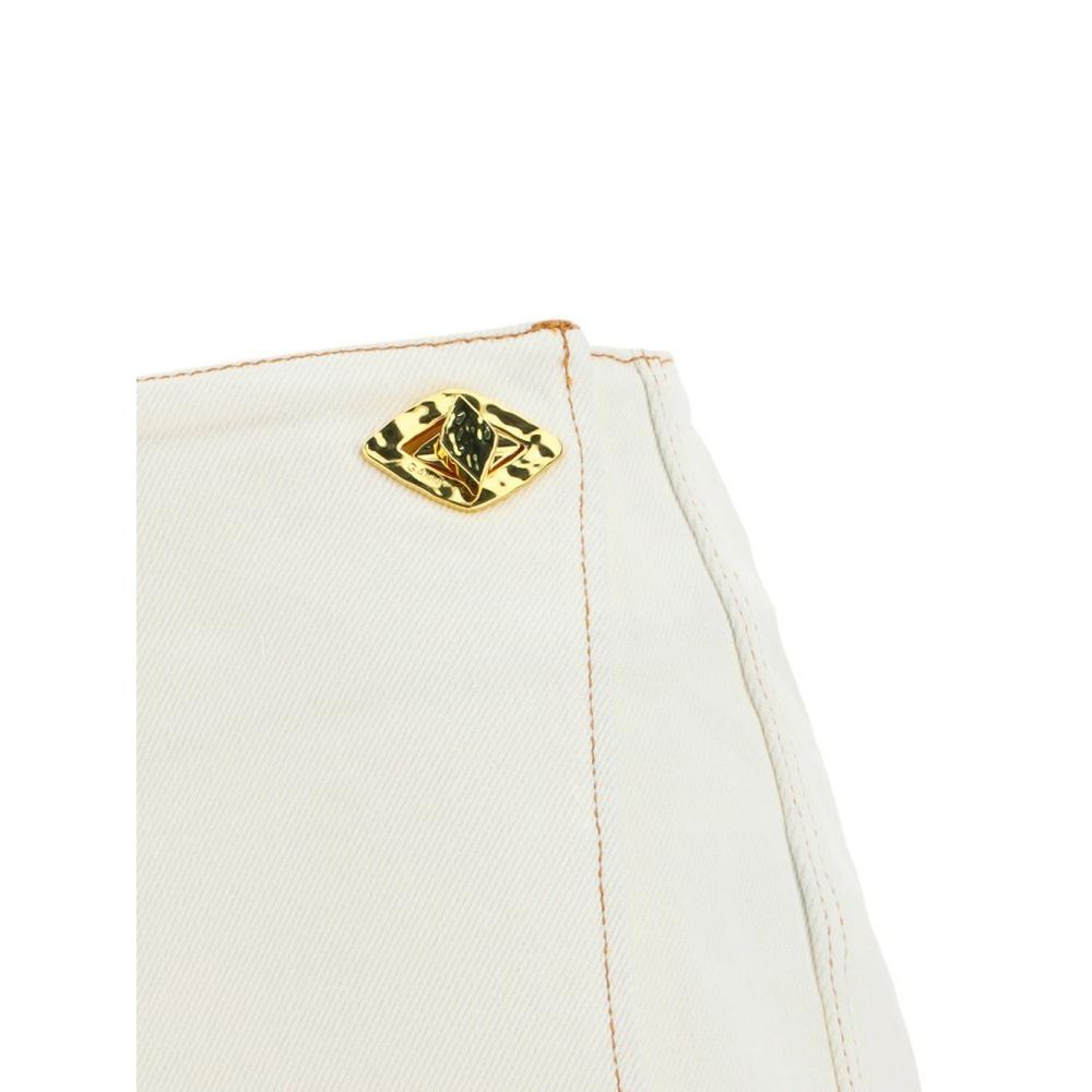Ganni White Cotton Mini Skirt - Élégante et Polyvalente