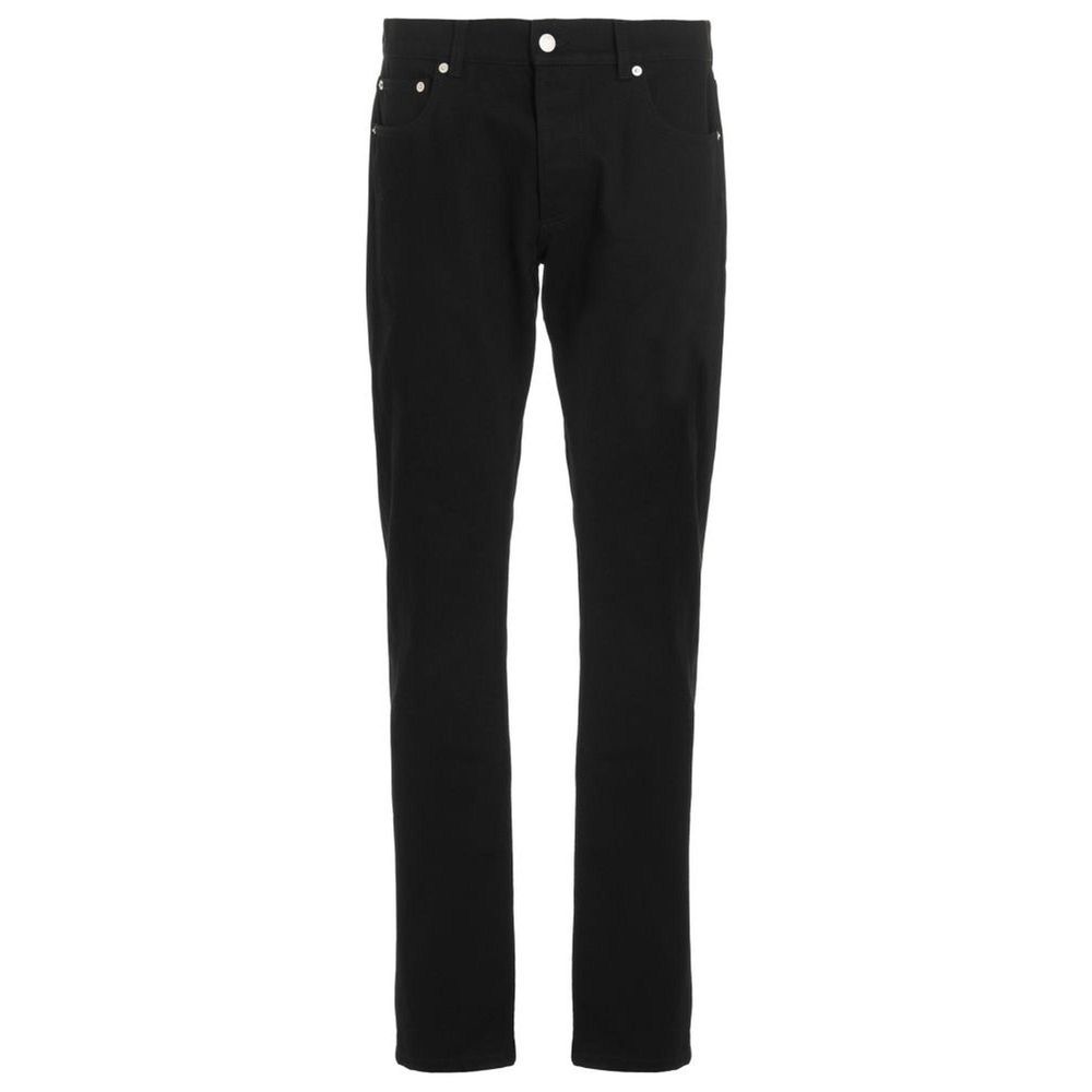 Jeans Skinny Noir en Coton Alexander McQueen