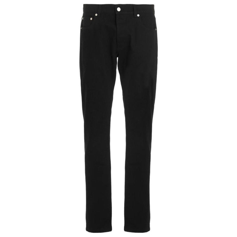 Jeans Skinny Noir en Coton Alexander McQueen