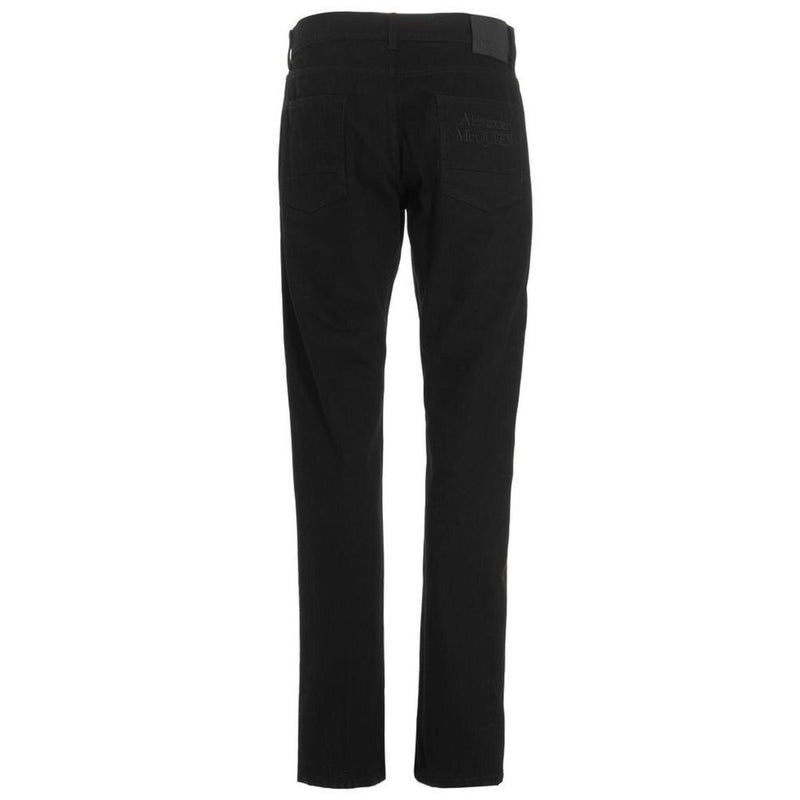 Jeans Skinny Noir en Coton Alexander McQueen