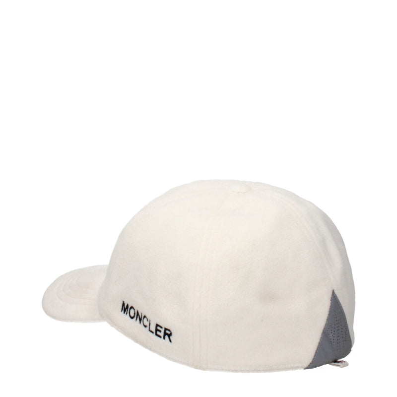 Casquette Moncler blanche en polyester (casquette de baseball)