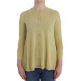 Dolce & Gabbana Yellow Silk Crystal Cardigan