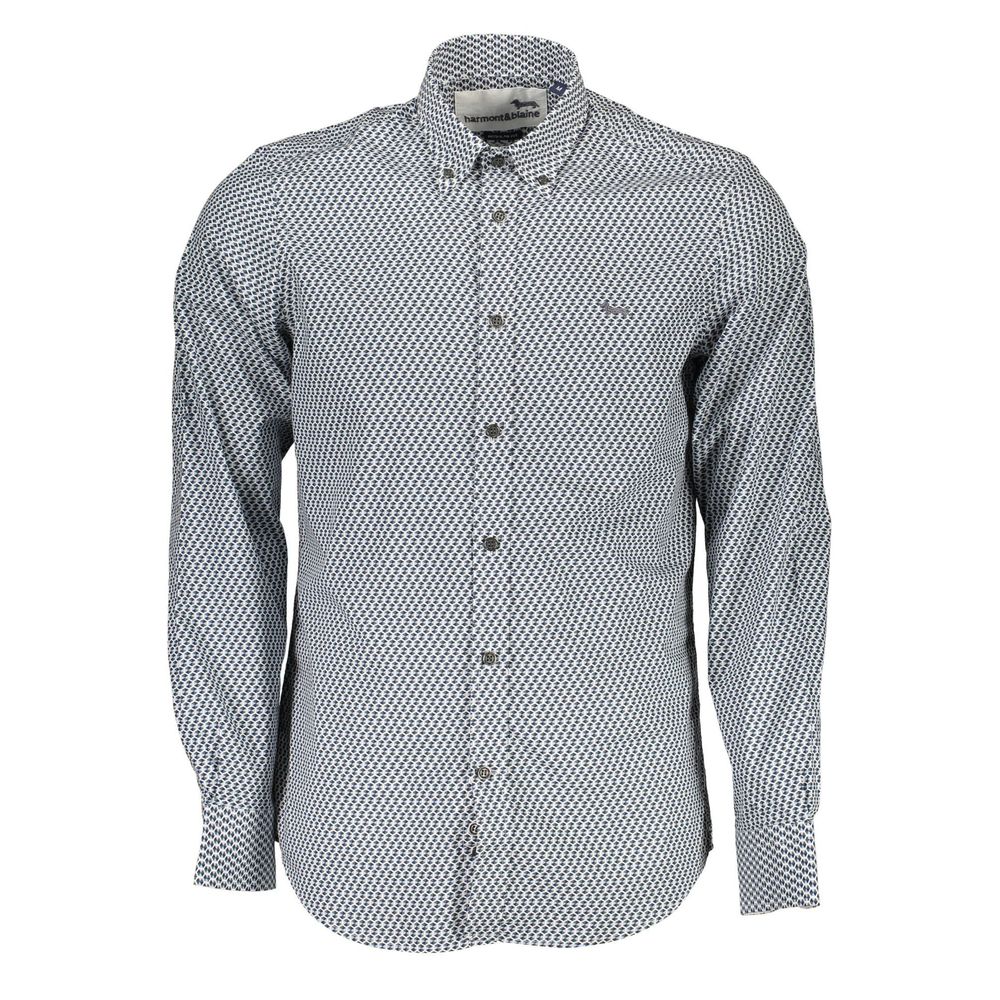 Harmont & Blaine Chemise en Coton Bleu à Motifs