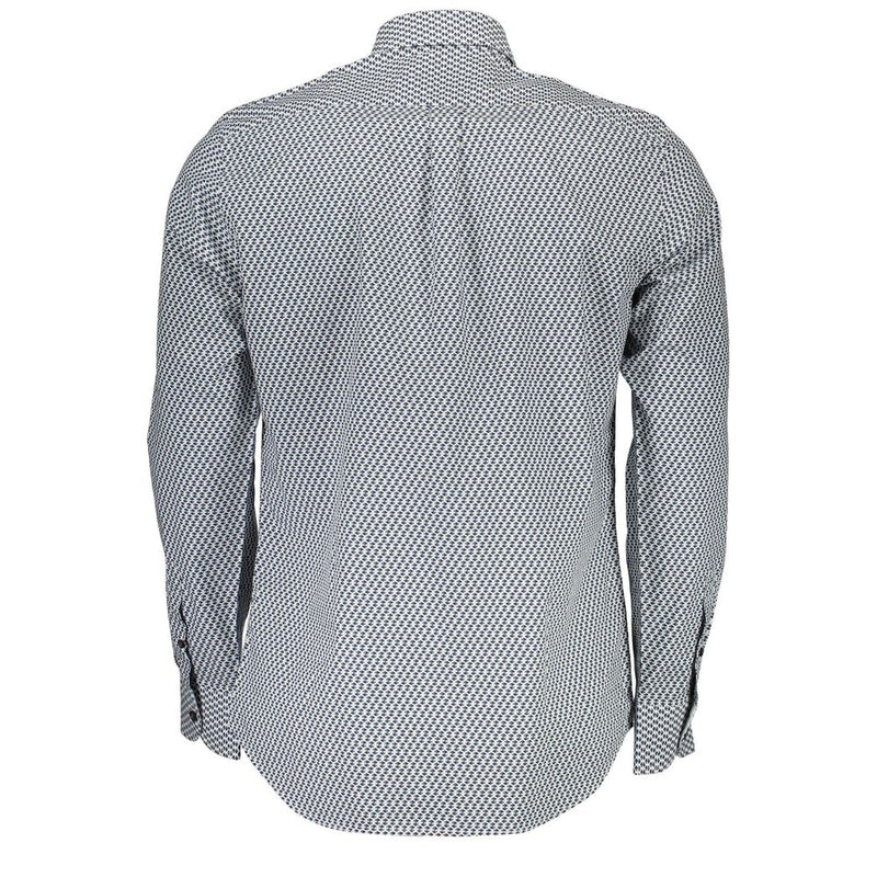 Harmont &amp; Blaine Blauw Katoenen Patroon Shirt