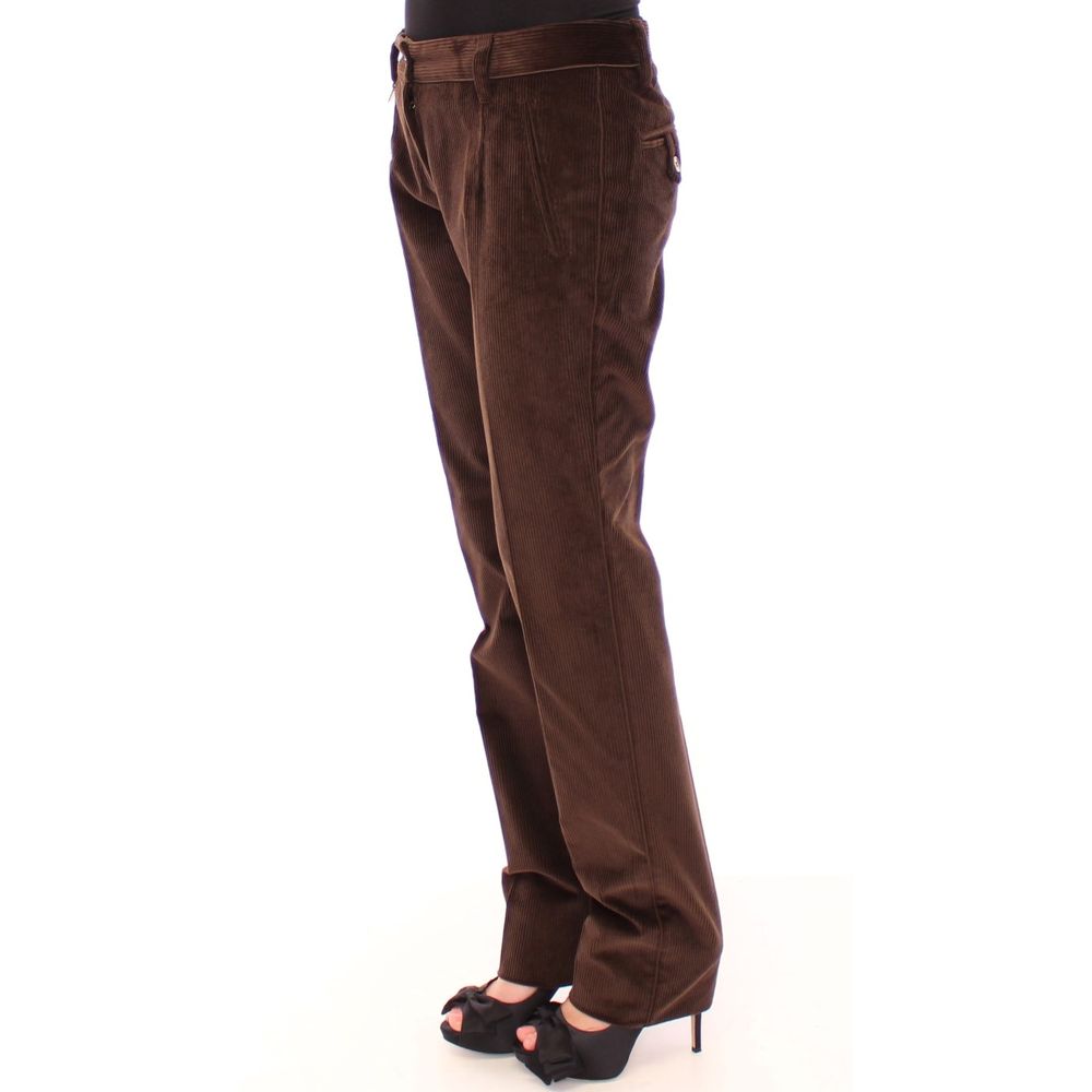 Dolce & Gabbana Brown Cotton Casual Pants for Women