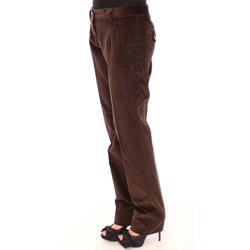 Dolce & Gabbana Pantalons Casual en Coton Marron pour Femmes