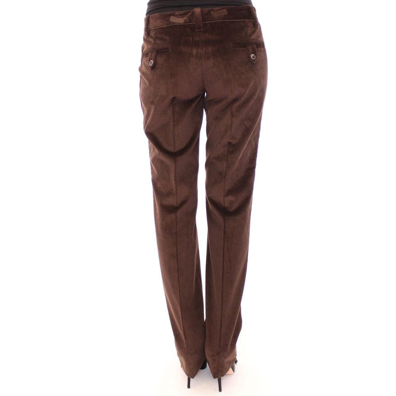 Dolce & Gabbana Pantalons Casual en Coton Marron pour Femmes