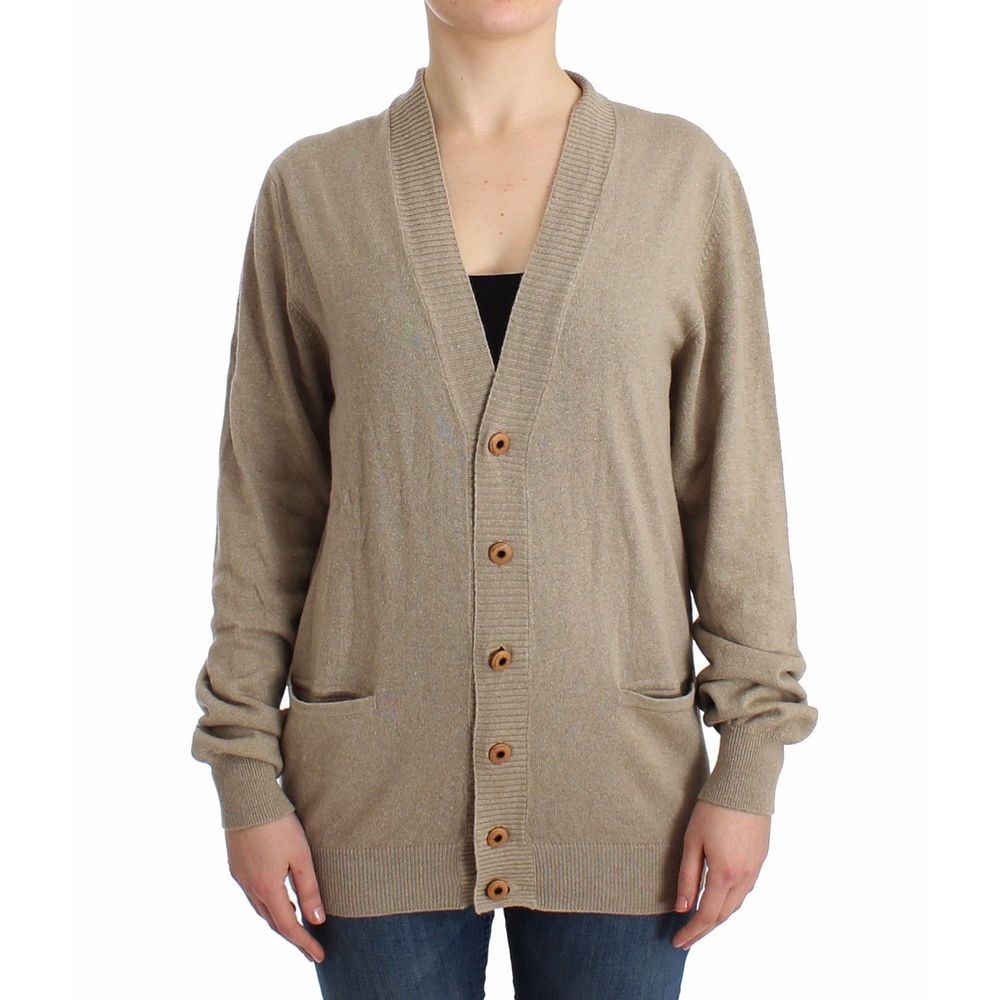 Ermanno Scervino Cardigan Beige en Rayonne - Élégance et Confort