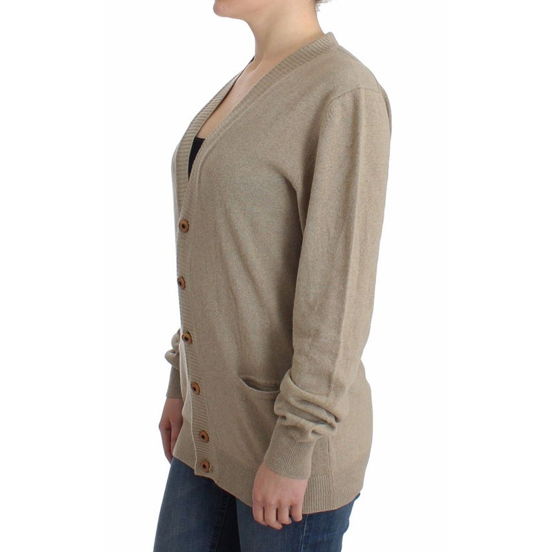 Ermanno Scervino Cardigan Beige en Rayonne - Élégance et Confort