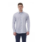 Bagutta Gray Cotton Dress Shirt - Regular Fit Italian Collar
