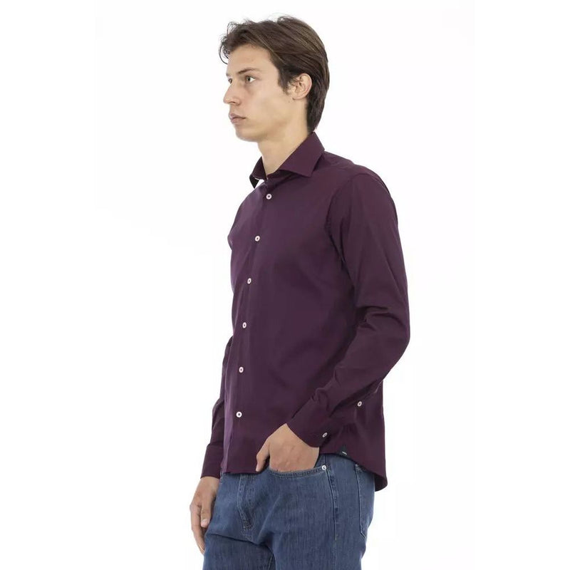 Baldinini Trend Bordeaux Cotton Dress Shirt - Slim Fit