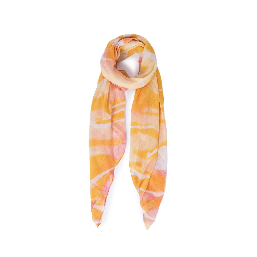 Pieces Orange Polyester Scarf - Vibrant Women's Accessory