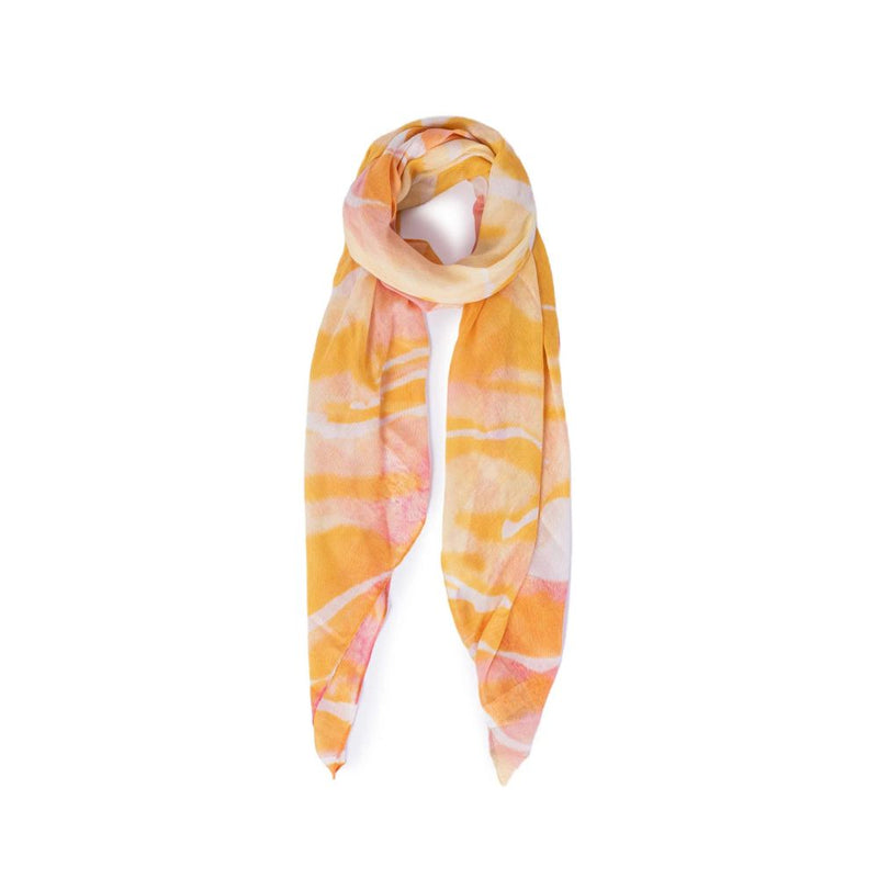 Pieces Orange Polyester Scarf - Vibrant Women's Accessory