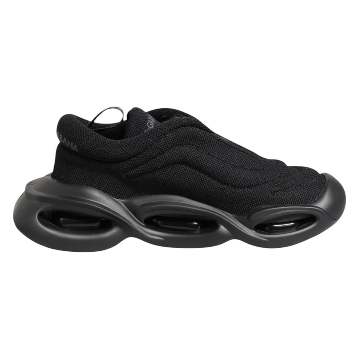 Dolce & Gabbana Black Wave Slip-On Low Top Sneakers