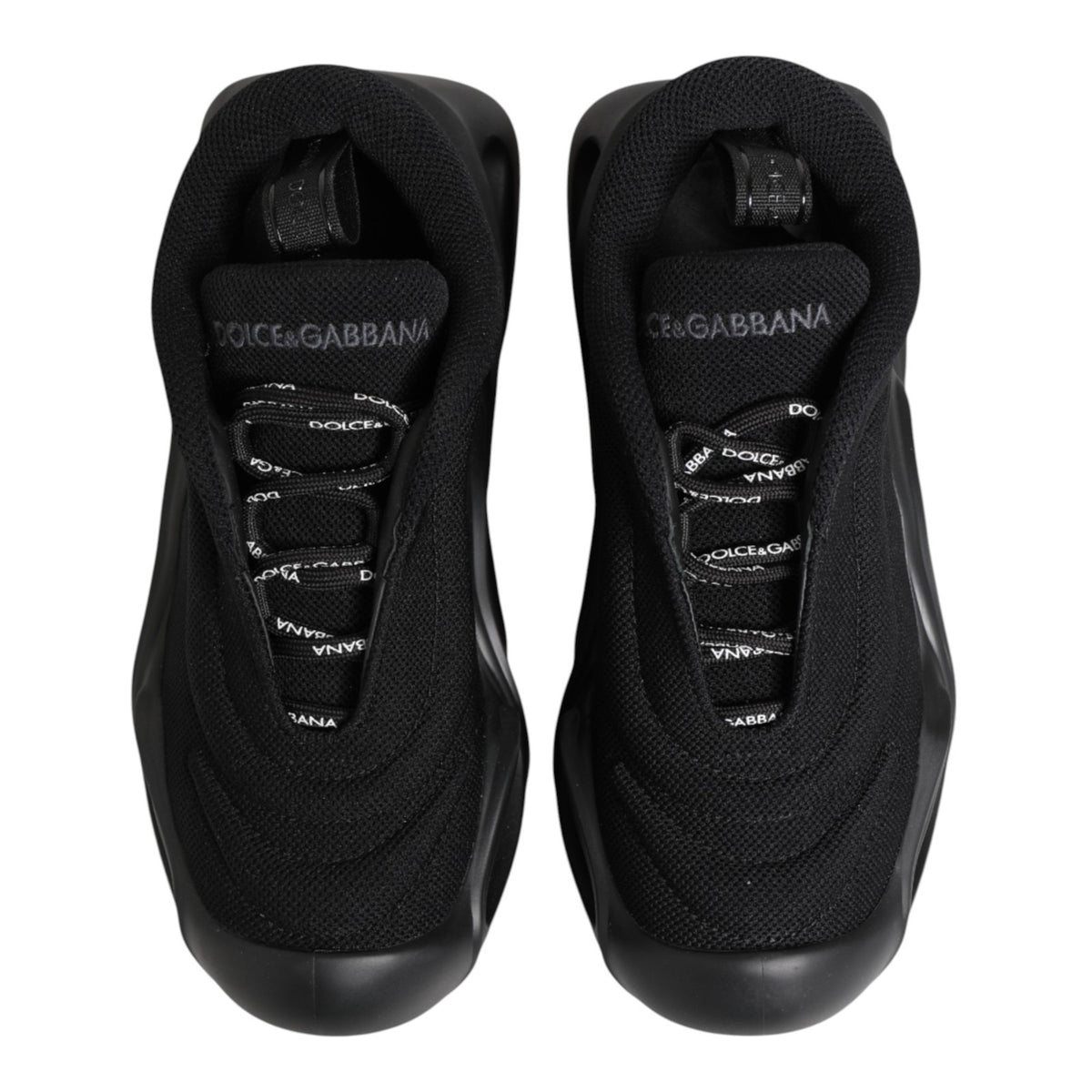 Dolce & Gabbana Black Wave Slip-On Low Top Sneakers