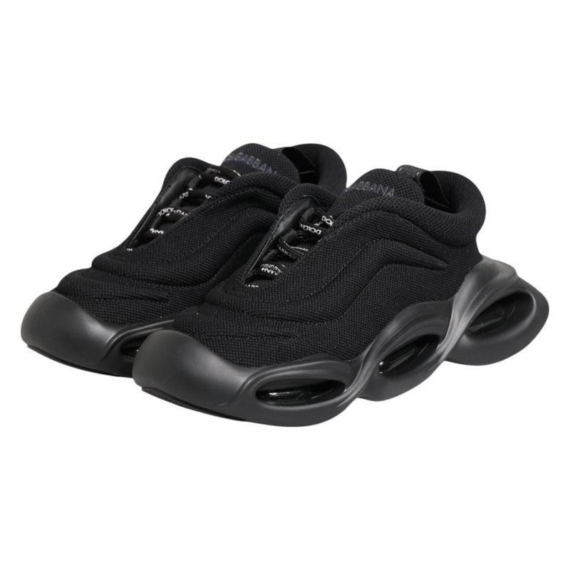 Dolce & Gabbana Black Wave Slip-On Low Top Sneakers