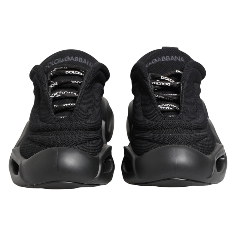 Dolce & Gabbana Black Wave Slip On Low Top Sneakers
