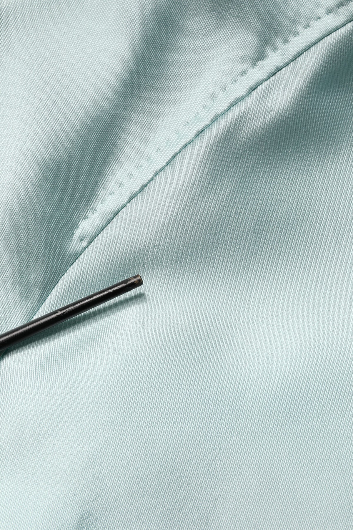 Manteau trench long à col en satin turquoise Dolce &amp; Gabbana