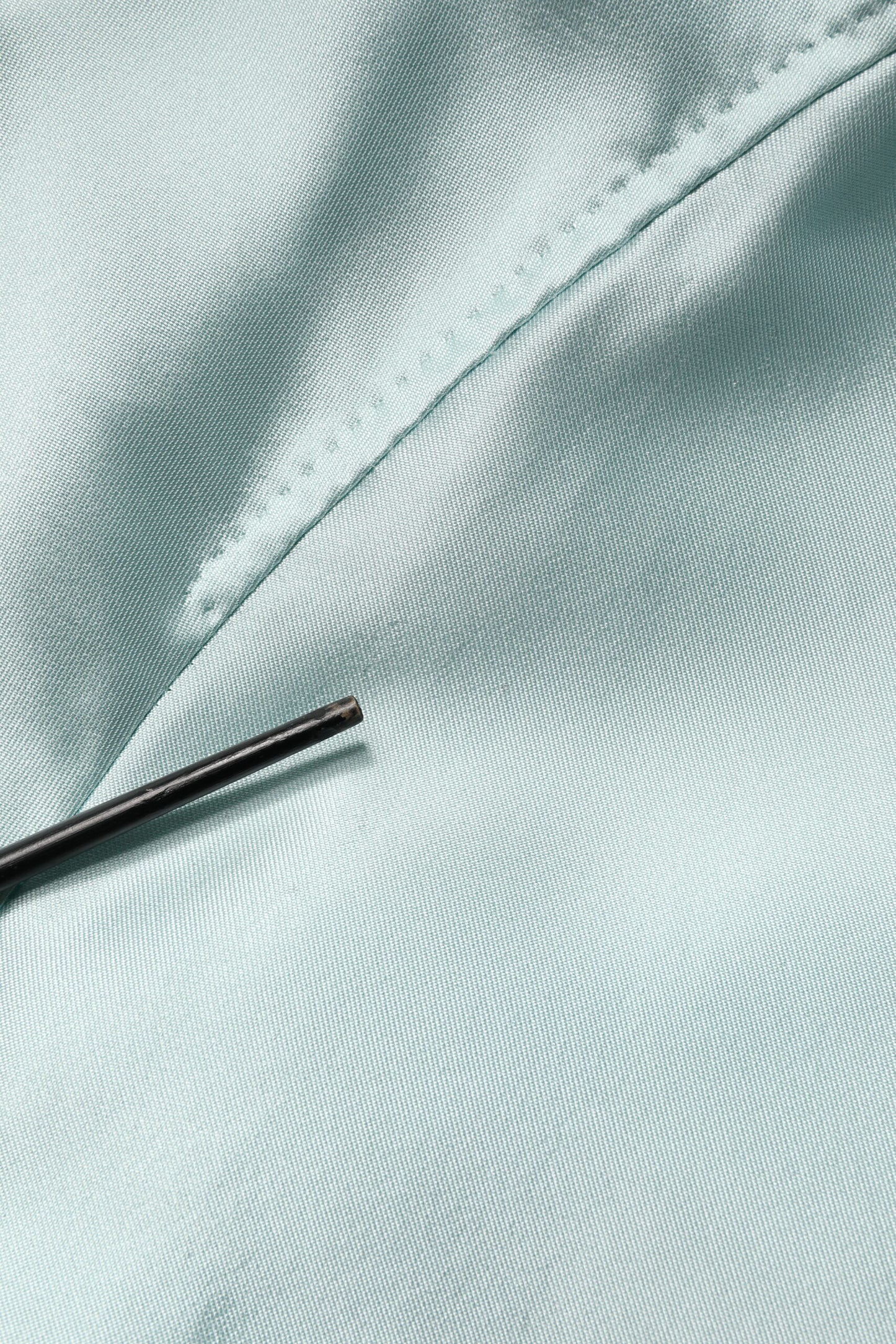 Manteau trench long à col en satin turquoise Dolce &amp; Gabbana