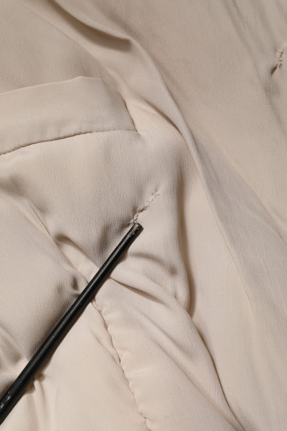 Dolce & Gabbana Beige Gewatteerde Trenchcoat met Kraag