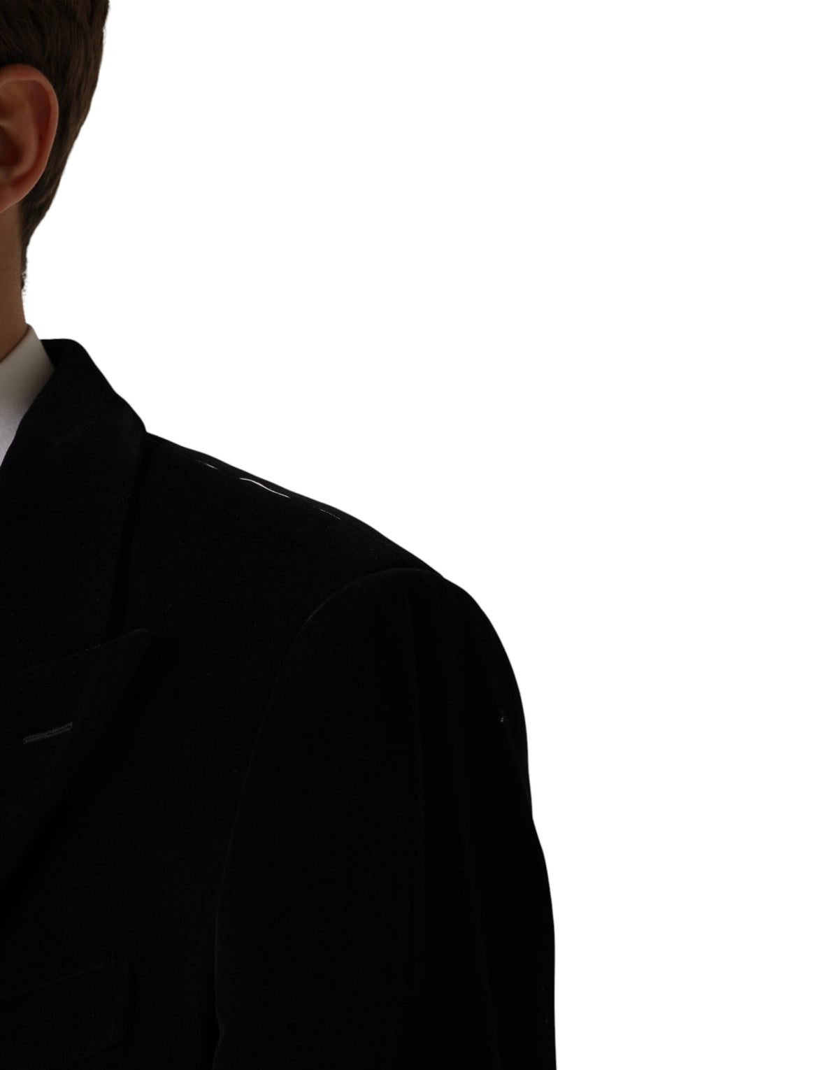 Manteau long trench-coat en velours de coton noir Dolce &amp; Gabbana