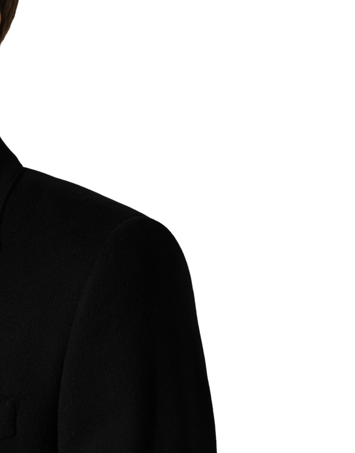 Trench-coat croisé en laine noire Dolce &amp; Gabbana