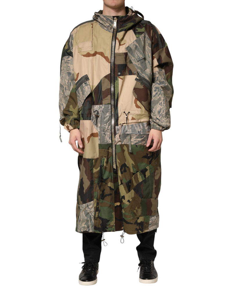Veste imperméable à capuche camouflage multicolore Dolce &amp; Gabbana