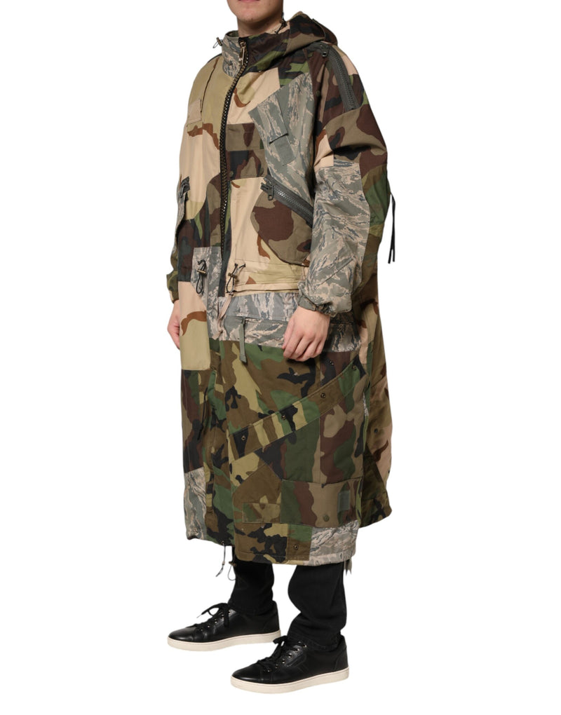 Veste imperméable à capuche camouflage multicolore Dolce &amp; Gabbana