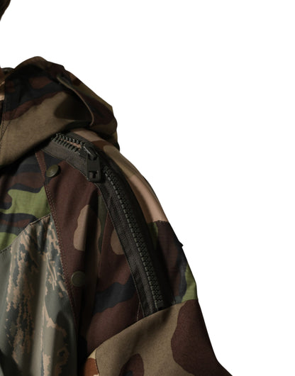 Veste imperméable à capuche camouflage multicolore Dolce &amp; Gabbana