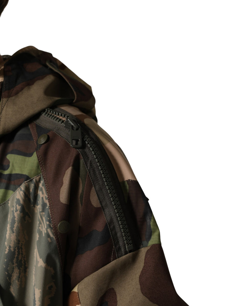 Veste imperméable à capuche camouflage multicolore Dolce &amp; Gabbana