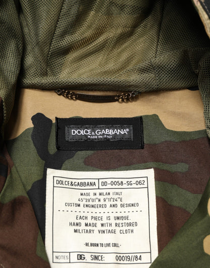 Veste imperméable à capuche camouflage multicolore Dolce &amp; Gabbana