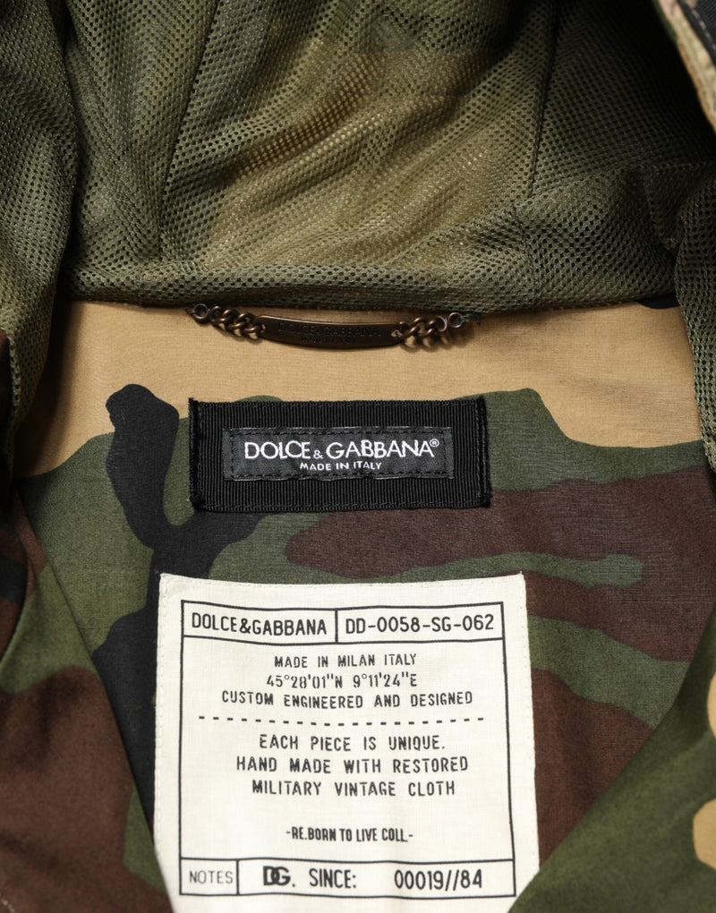 Veste imperméable à capuche camouflage multicolore Dolce &amp; Gabbana