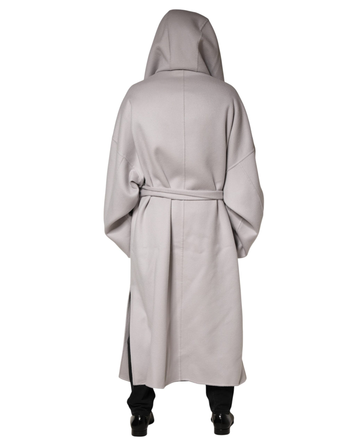 Manteau trench long Dolce &amp; Gabbana blanc cassé avec ceinture, veste pour homme