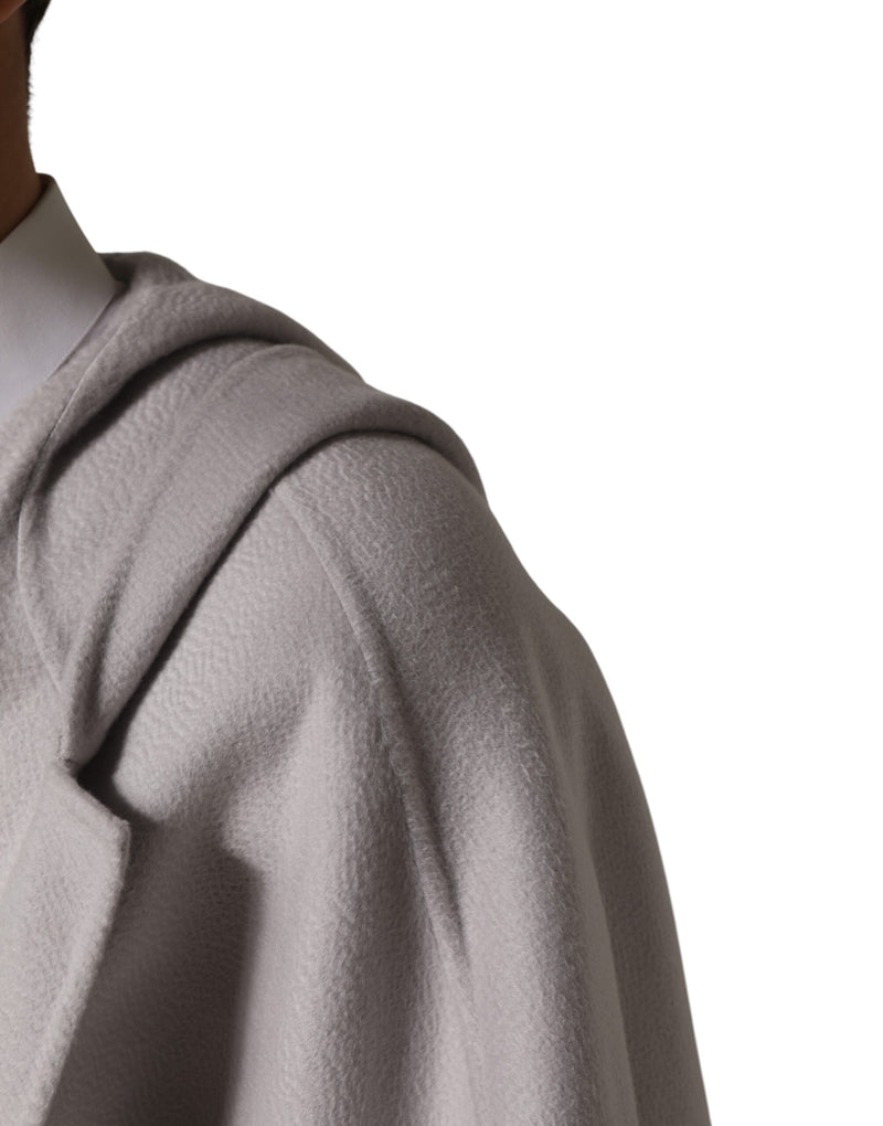Manteau trench long Dolce &amp; Gabbana blanc cassé avec ceinture, veste pour homme