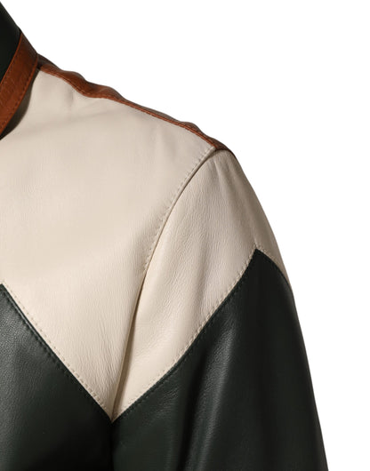 Dolce & Gabbana Multikleur Leren Bikerjack met Volledige Rits voor heren