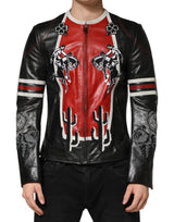 Veste de motard homme Dolce &amp; Gabbana multicolore Guns N' Roses à fermeture éclair intégrale