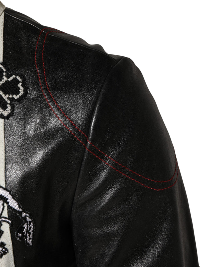 Veste de motard homme Dolce &amp; Gabbana multicolore Guns N' Roses à fermeture éclair intégrale