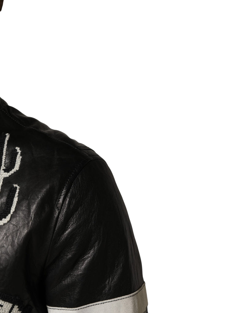 Veste de motard Dolce &amp; Gabbana noire Guns N' Roses à fermeture éclair intégrale pour homme