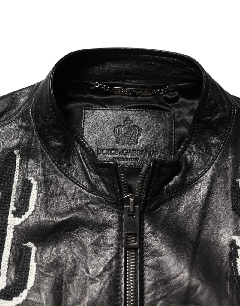 Veste de motard Dolce &amp; Gabbana noire Guns N' Roses à fermeture éclair intégrale pour homme