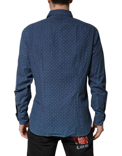 Orian 1968 Blauw overhemd met lange mouwen en knoopsluiting voor heren