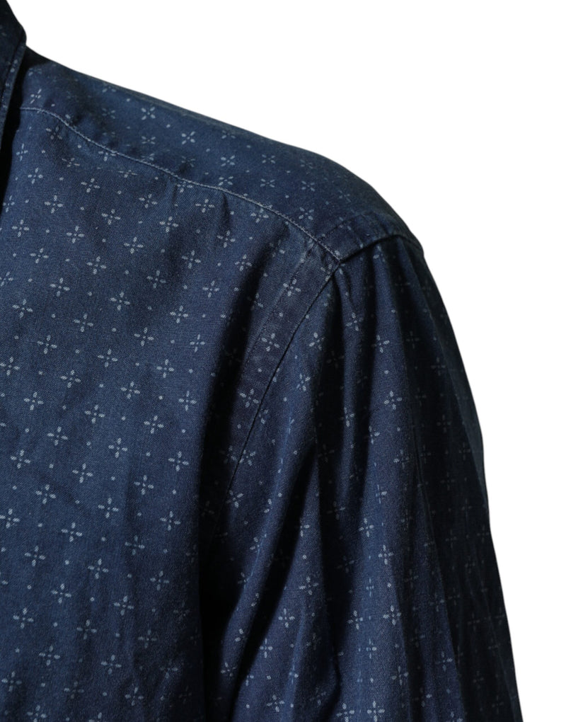 Orian 1968 Blauw overhemd met lange mouwen en knoopsluiting voor heren