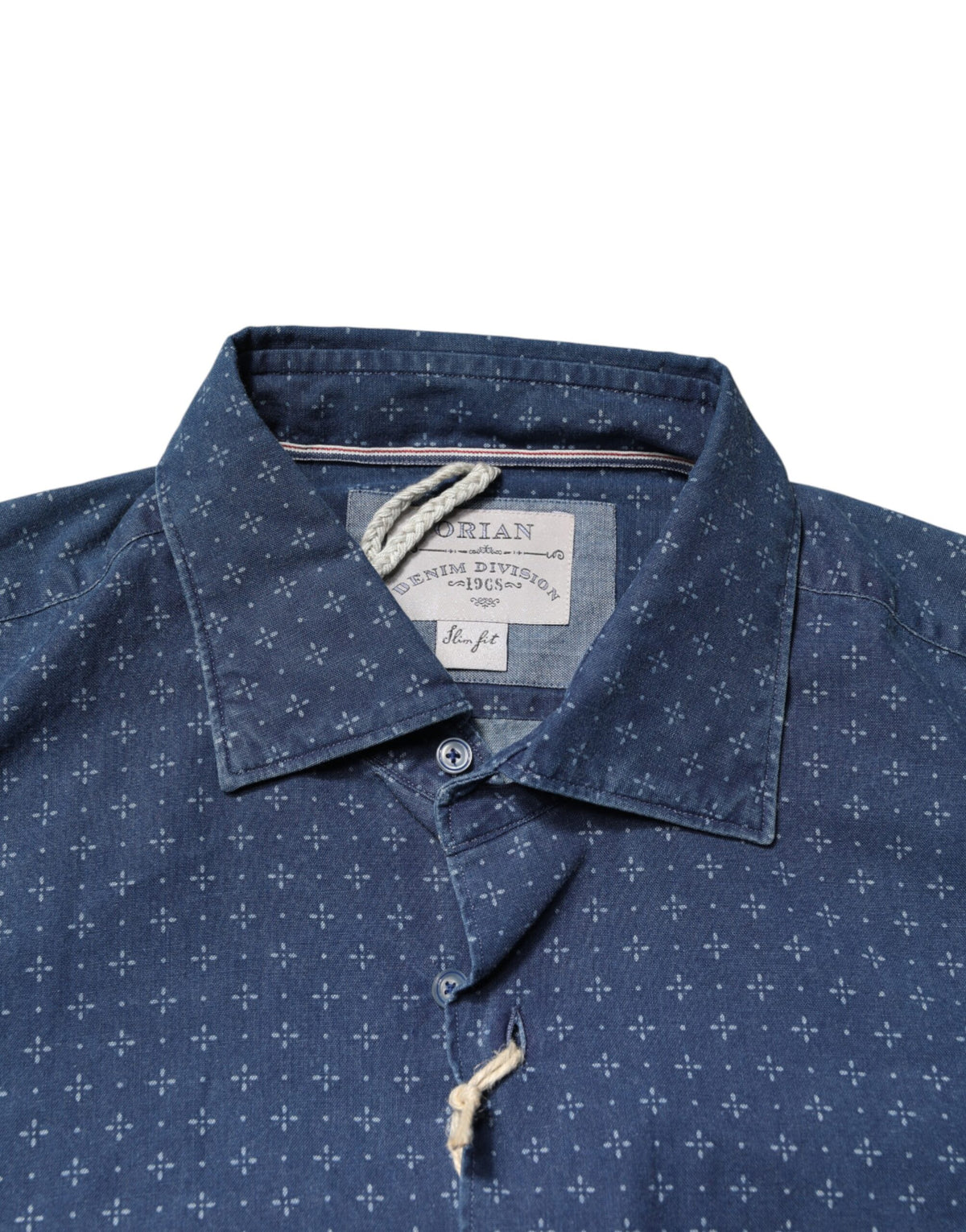 Orian 1968 Blue Button Down Long Sleeve Shirt for Men