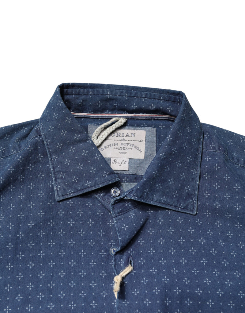 Orian 1968 Blauw overhemd met lange mouwen en knoopsluiting voor heren