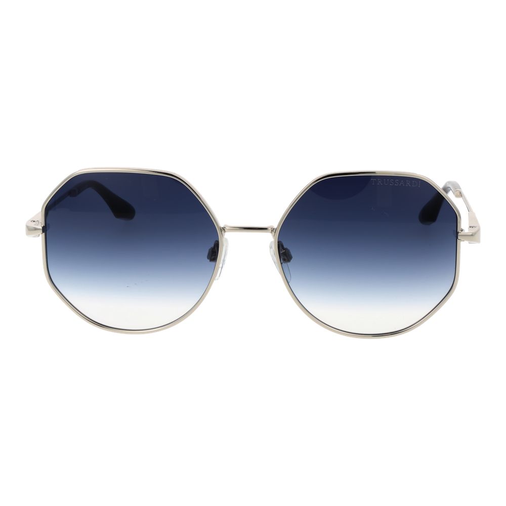 Trussardi Silver Metal Sunglasses - Unisex Rectangle Style