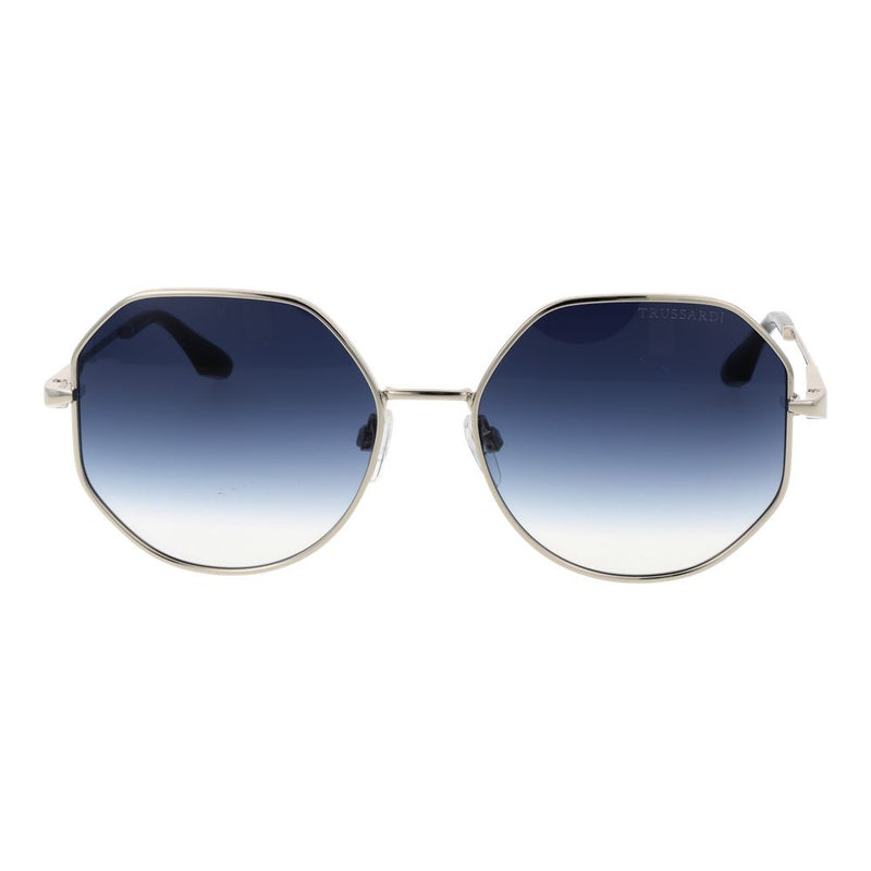 Trussardi Lunettes de Soleil Métalliques Argent - Style Rectangle Unisexe