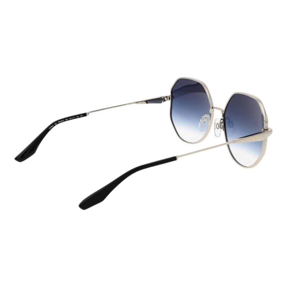 Trussardi Silver Metal Sunglasses - Unisex Rectangle Style