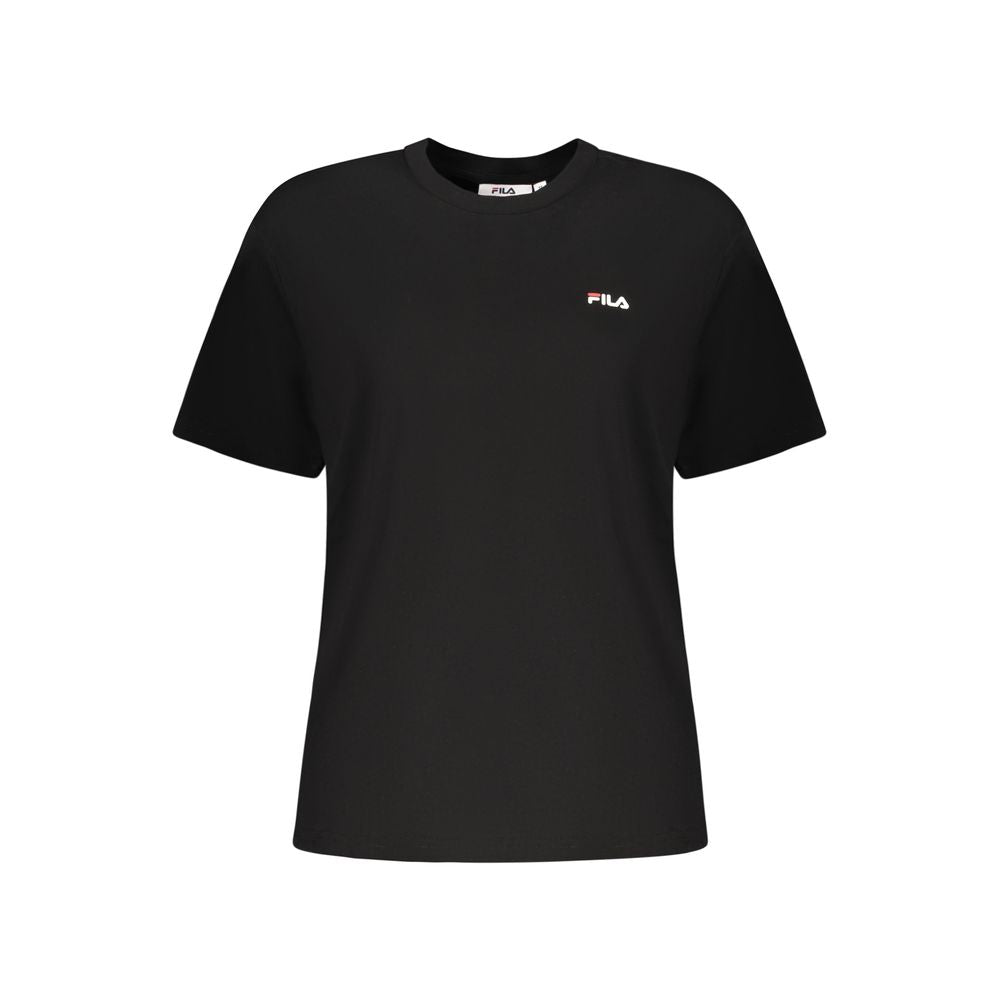 Fila Black Cotton Women T-Shirt - Comfortable and Stylish