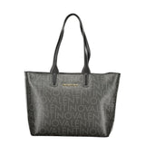 Mario Valentino Black Polyurethane Women Handbag with Internal Pockets