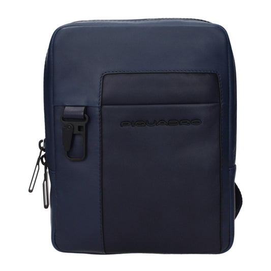 Sac bandoulière en cuir bleu Piquadro